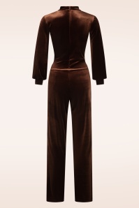 Very Cherry - Emmylou fluwelen jumpsuit in cacao 3