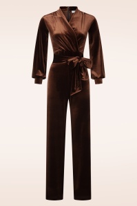 Very Cherry - Emmylou fluwelen jumpsuit in cacao