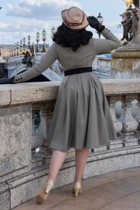 Miss Candyfloss - Manel Abalone Tie swing jurk in zwart en grijs 4