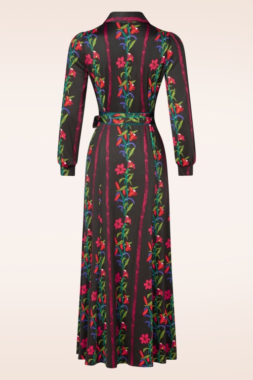 K-Design - Livia Floral maxi jurk in zwart 5