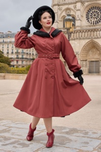 Miss Candyfloss - Lena Harmony waterafstotende winterjas in donker blush en zwart