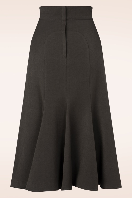 Miss Candyfloss - Enora Sadie trompetrok in donkerbruin 4