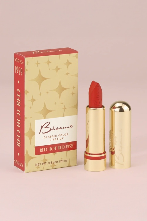 Bésame Cosmetics - Classic Colour lippenstift in red hot red 3