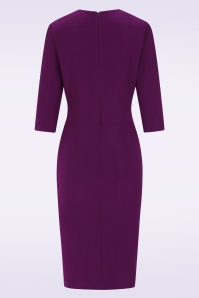 Vintage Diva  - Lilianne pencil jurk in paars violet 5