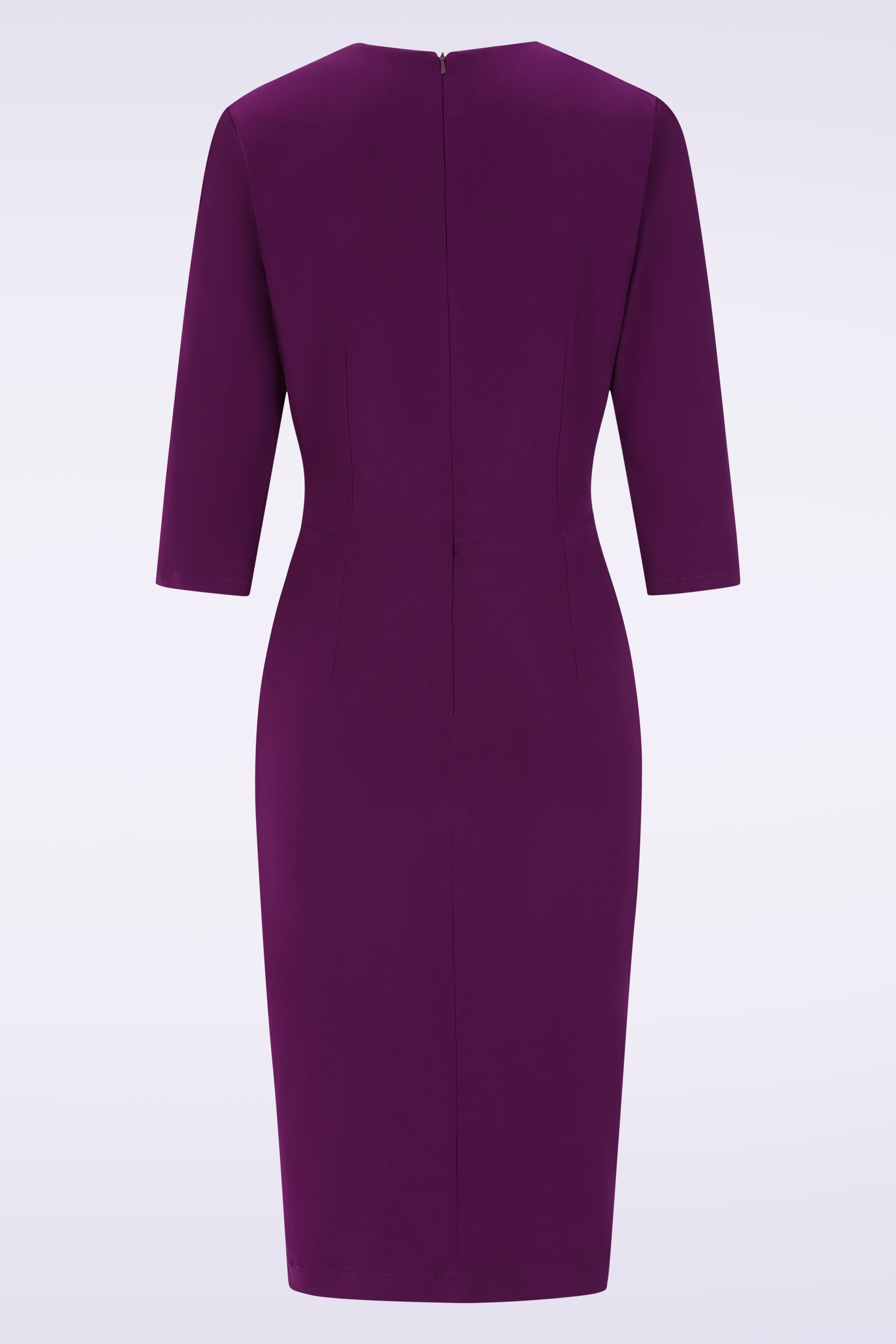 Vintage Diva  - Lilianne pencil jurk in paars violet 5