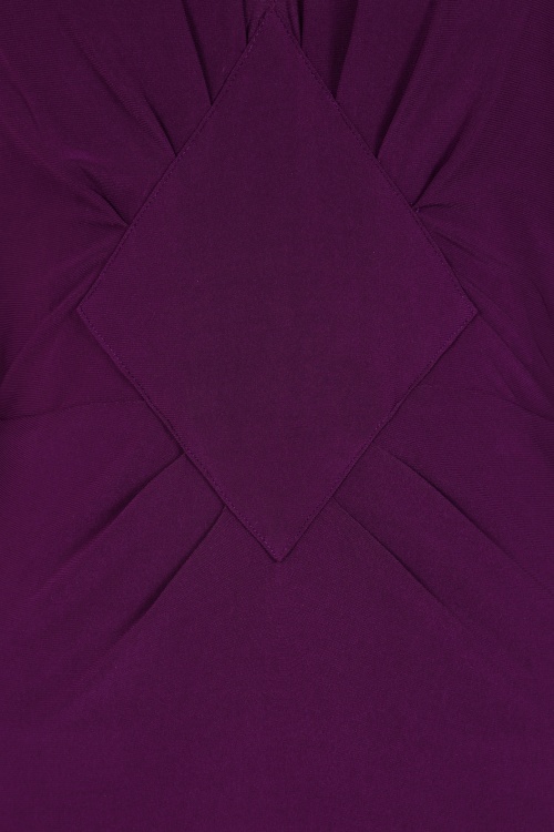 Vintage Diva  - Lilianne pencil jurk in paars violet 3