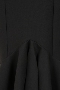 Vintage Diva  - Mara midi fishtail jurk in zwart 4