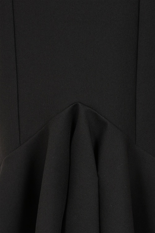 Vintage Diva  - Mara midi fishtail jurk in zwart 4