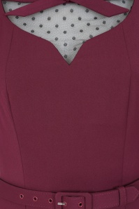 Vintage Diva  - Ferocity pencil jurk in bordeauxrood 5