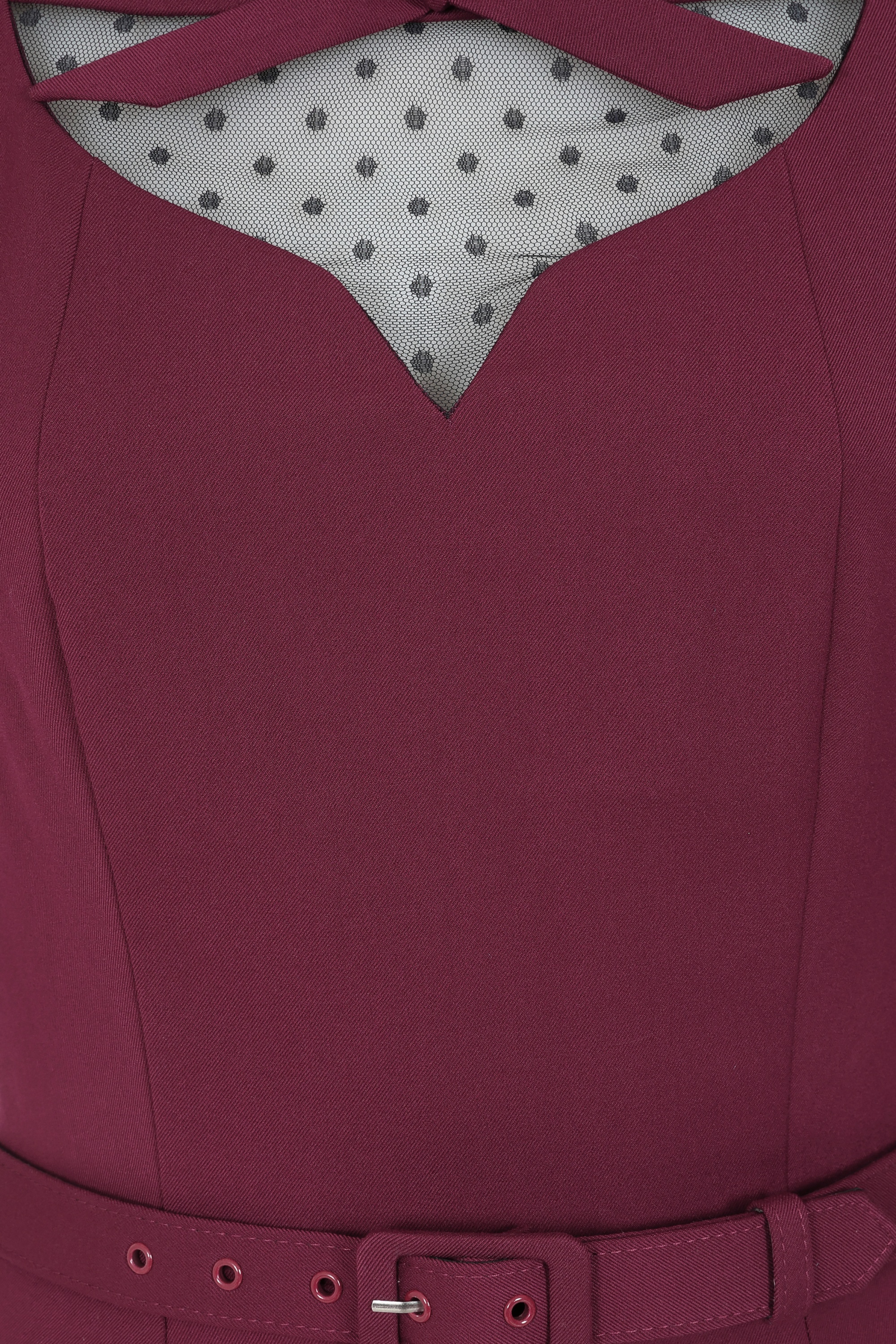 Vintage Diva  - Ferocity pencil jurk in bordeauxrood 5