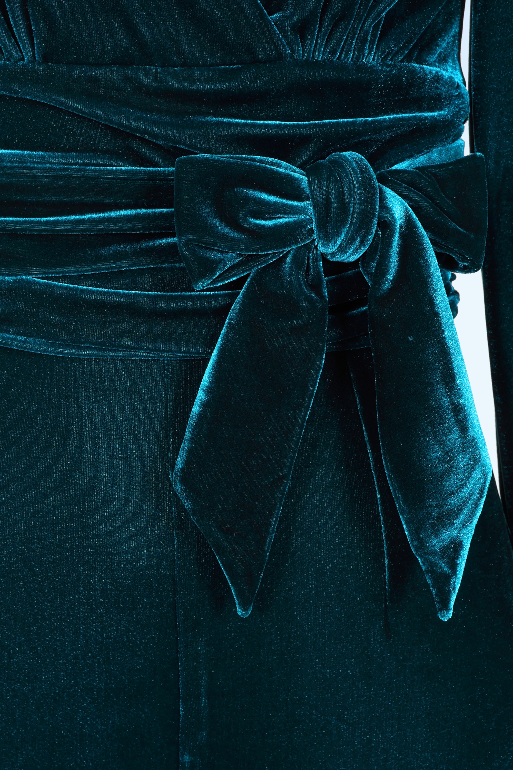 Vintage Diva  - Celeste fluwelen jumpsuit in teal 5