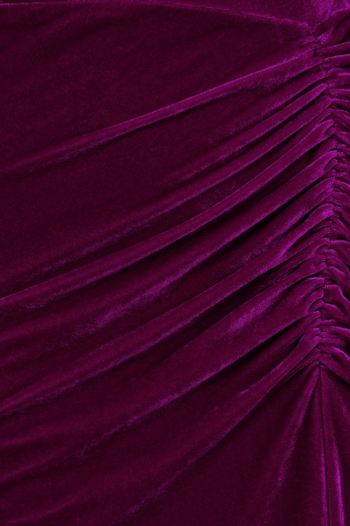 Vintage Diva  - Elvira maxi jurk in bordeauxrood 5