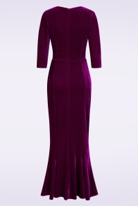 Vintage Diva  - Elvira maxi jurk in bordeauxrood 6