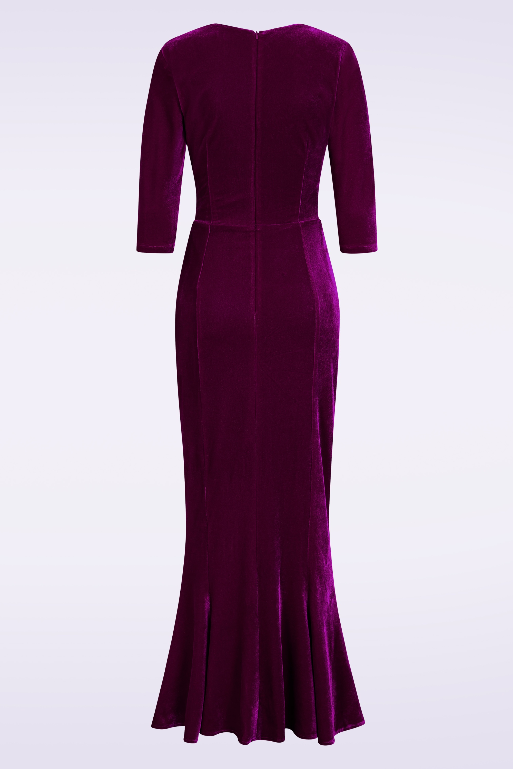 Vintage Diva  - Elvira maxi jurk in bordeauxrood 6