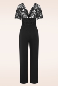 Vintage Diva  - Leonora Lace jumpsuit in zwart 5
