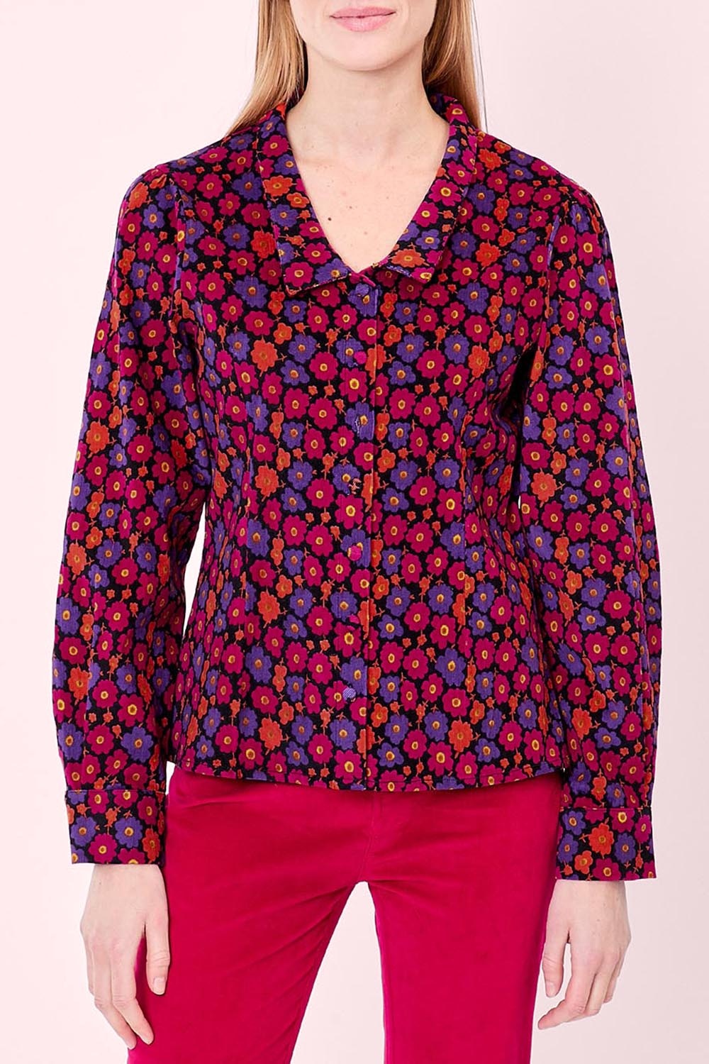 Princesse Nomade  - Victoire Mary corduroy blouse in multi 2