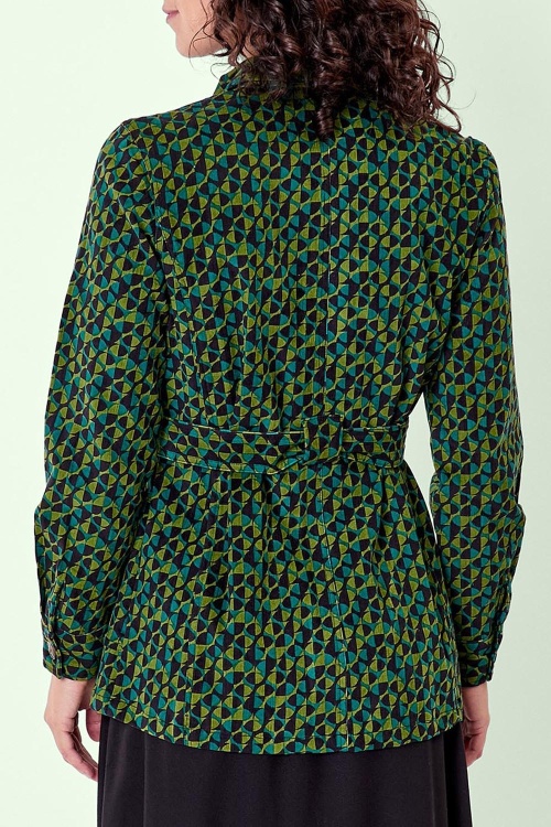 Princesse Nomade  - Regina Nino jacket stijl blouse in groen 4