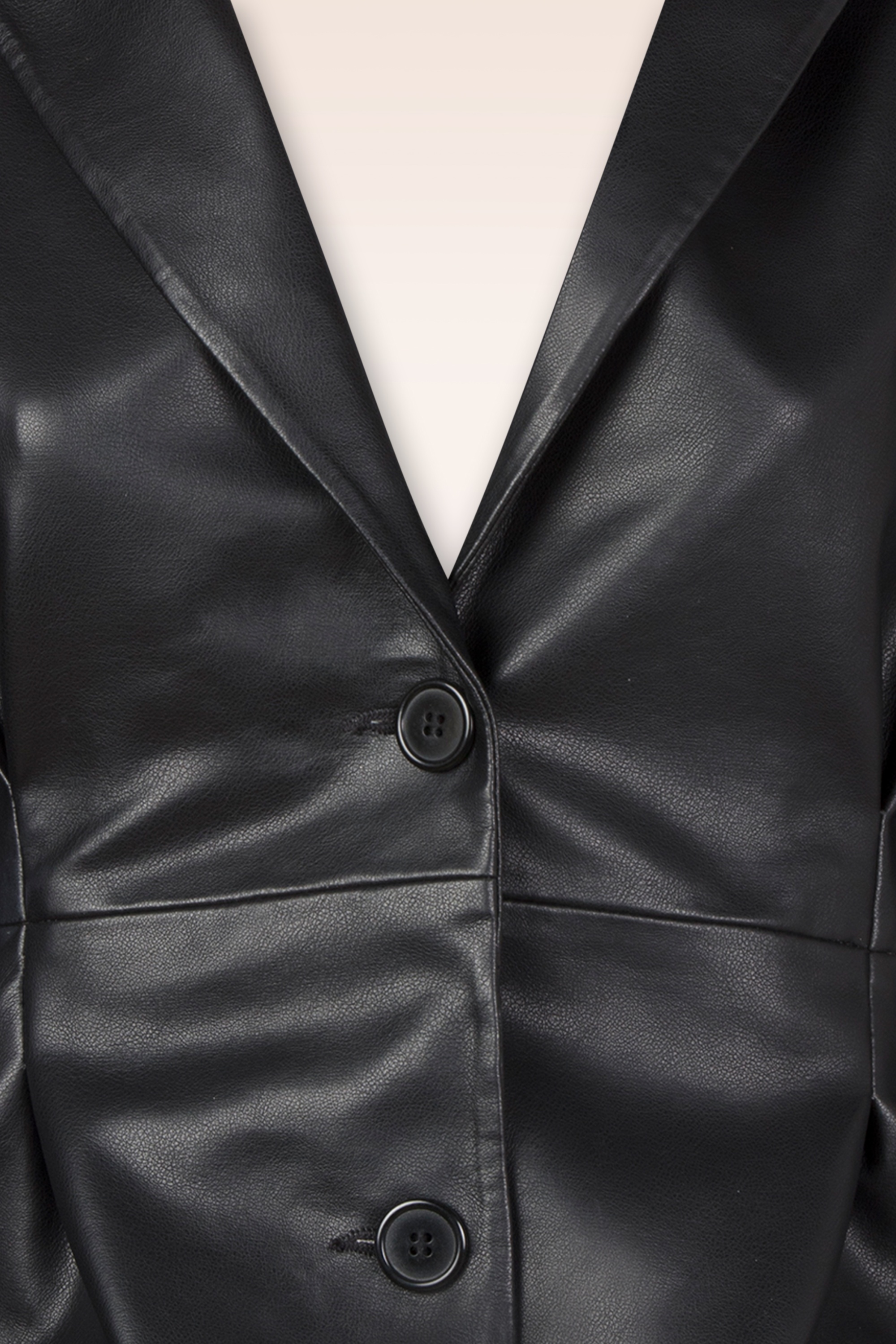 Topvintage Boutique Collection - Topvintage exclusive ~ Liana Faux Leather blazer in zwart 3