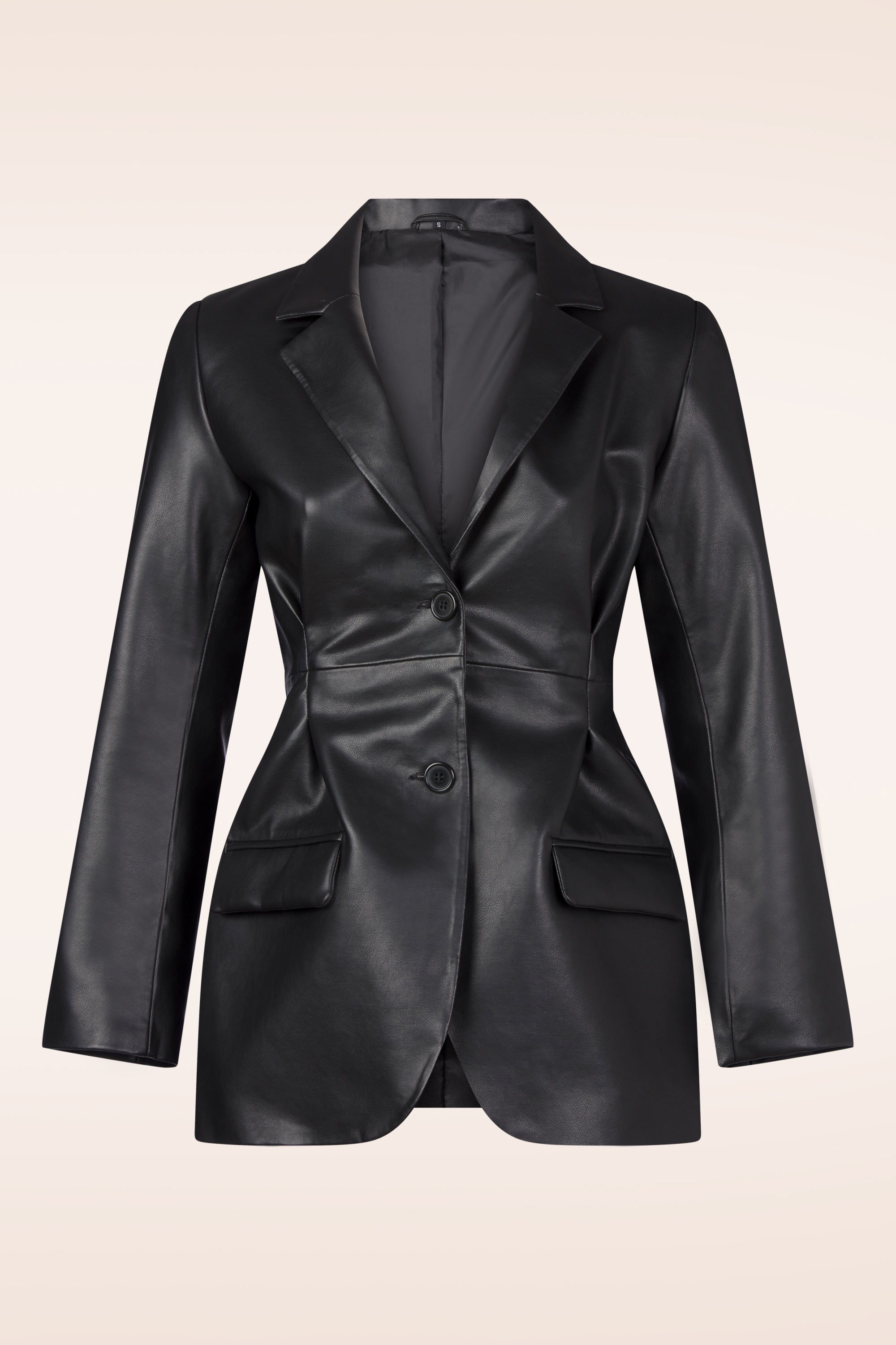 Topvintage Boutique Collection - Topvintage exclusive ~ Liana Faux Leather blazer in zwart