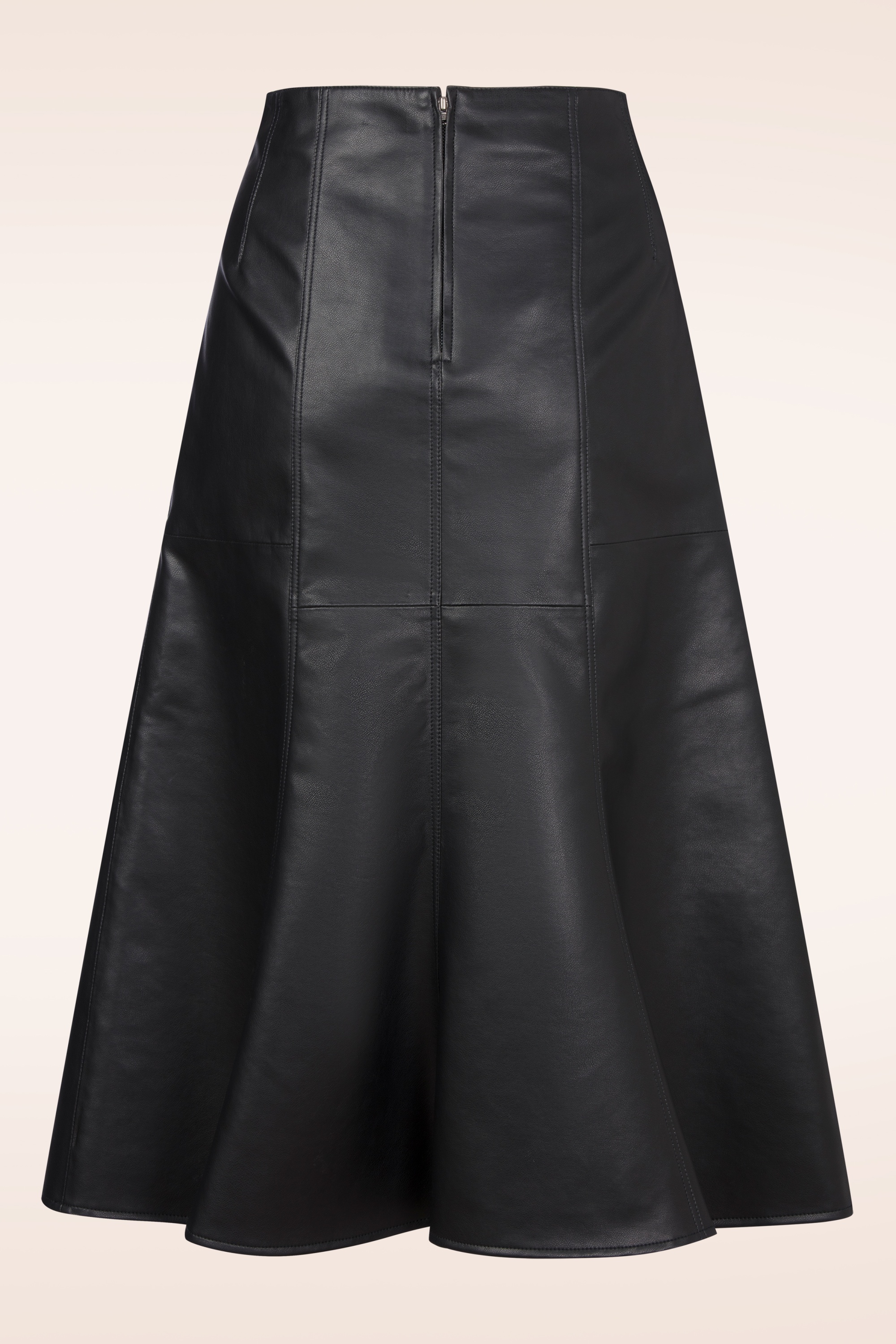 Topvintage Boutique Collection - Topvintage exclusive ~ Lara Faux Leather Midi rok in zwart 6