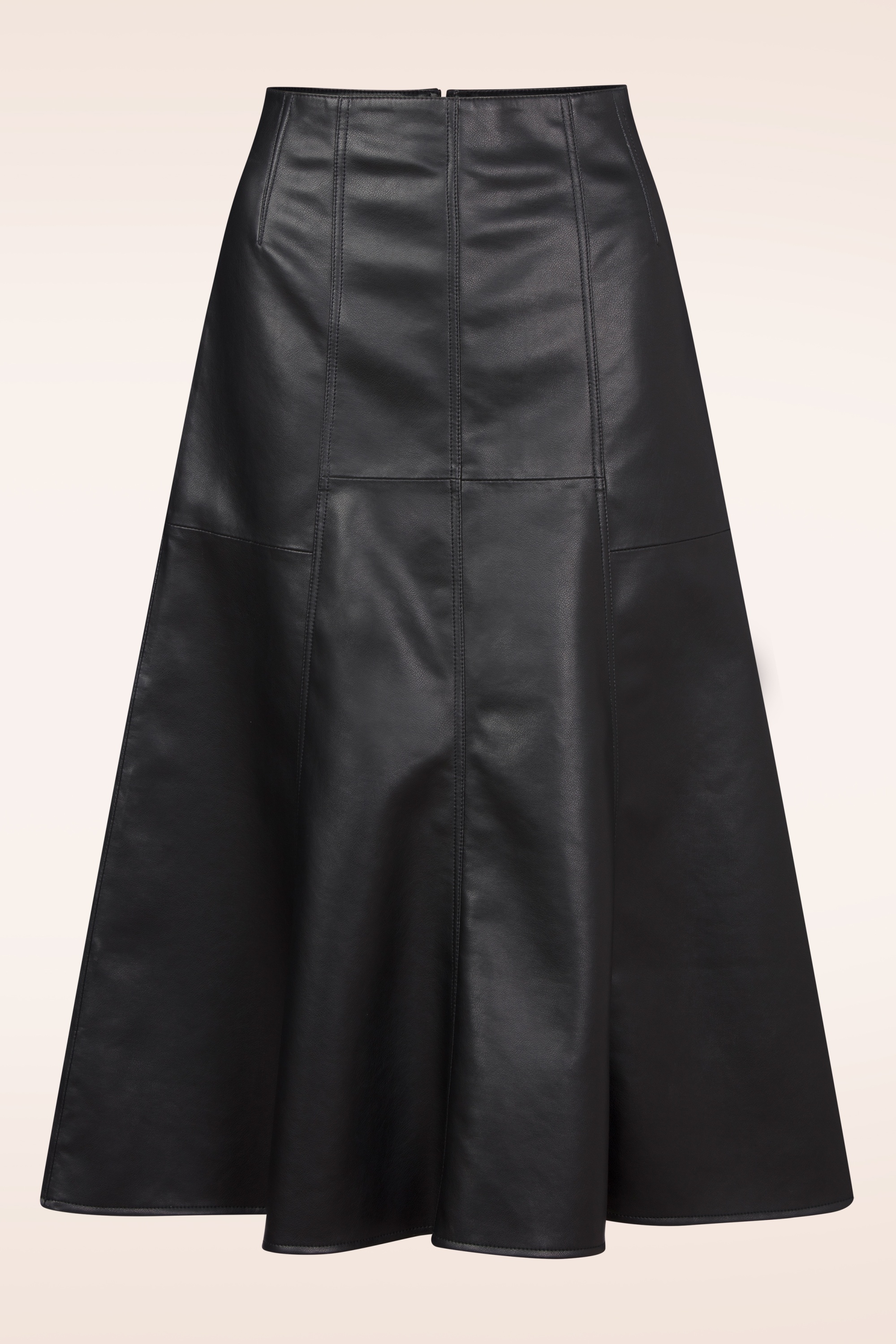 Topvintage Boutique Collection - Topvintage exclusive ~ Lara Faux Leather Midi rok in zwart