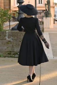 Vintage Diva  - Vanity swing jurk in zwart 3