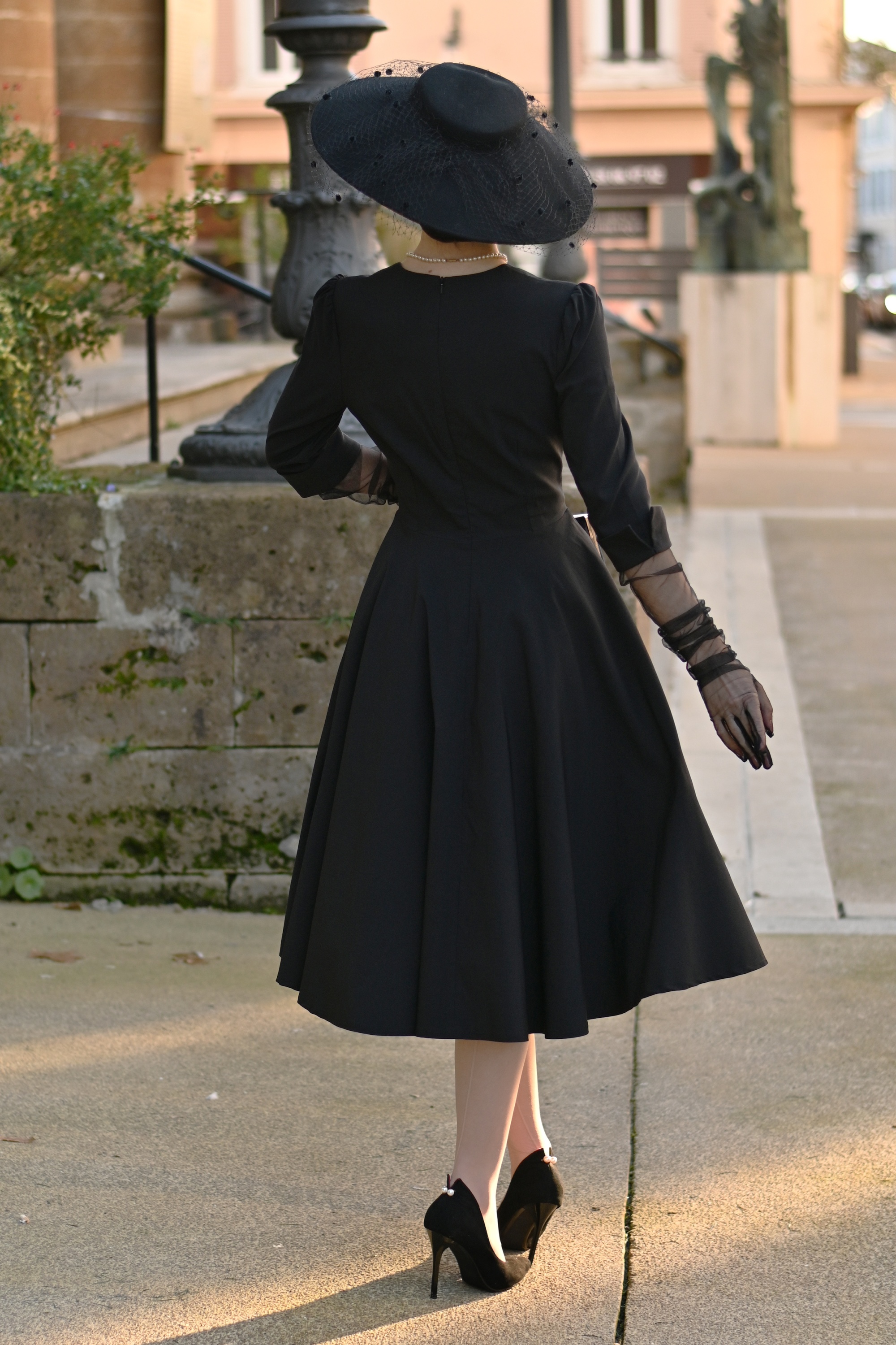 Vintage Diva  - Vanity swing jurk in zwart 3