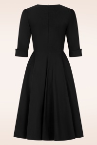 Vintage Diva  - Vanity swing jurk in zwart 6