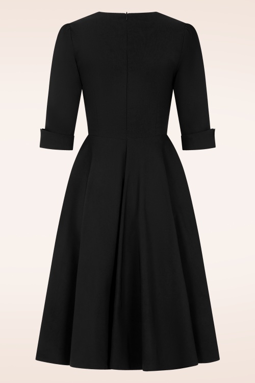 Vintage Diva  - Vanity swing jurk in zwart 6