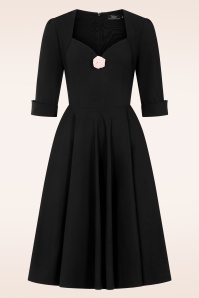Vintage Diva  - Vanity swing jurk in zwart 2