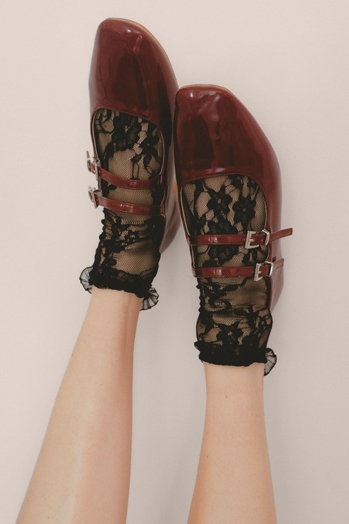 Fiorella - Ismena Lace sokjes in zwart 2