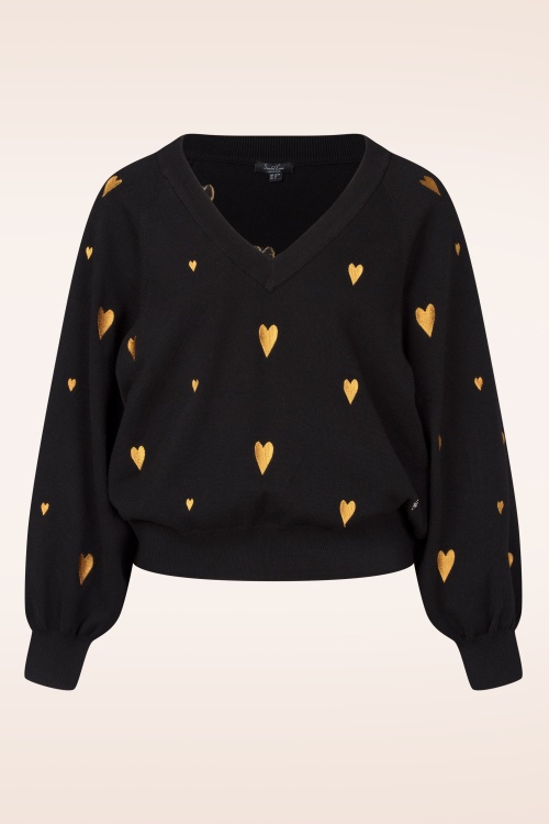 Smashed Lemon - Love trui in zwart en goud 2