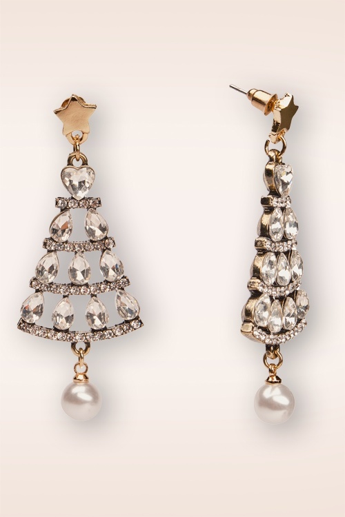 Lovely - Glamorous Christmas Tree oorbellen in antiek goud 3