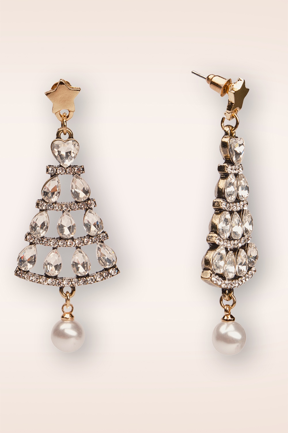 Lovely - Glamorous Christmas Tree oorbellen in antiek goud 3