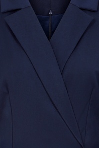 Vintage Diva  - Palmer pencil jurk met overrok in marineblauw 7
