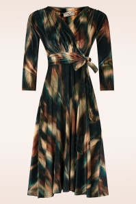 Vintage Chic for Topvintage - Topvintage exclusive ~ Aria Velvet Fade swing jurk in zwart en multi 2