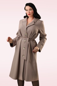 Banned Retro - Parka Please Coat in Multicheck Houndstooth