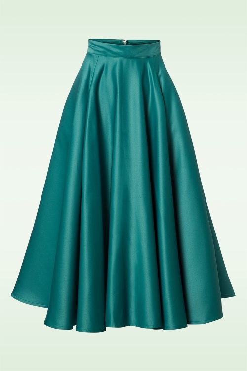 Banned Retro - Michaella Full Swing rok in groenblauw 2