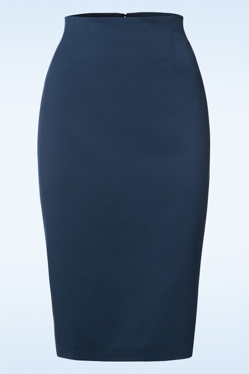 Banned Retro - Paula pencilrok in middernachtblauw 2