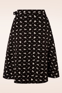 Banned Retro - Wild Horses wikkelrok in zwart 3