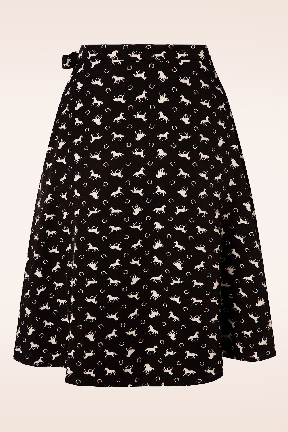 Banned Retro - Wild Horses wikkelrok in zwart 3