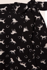 Banned Retro - Wild Horses wikkelrok in zwart 2