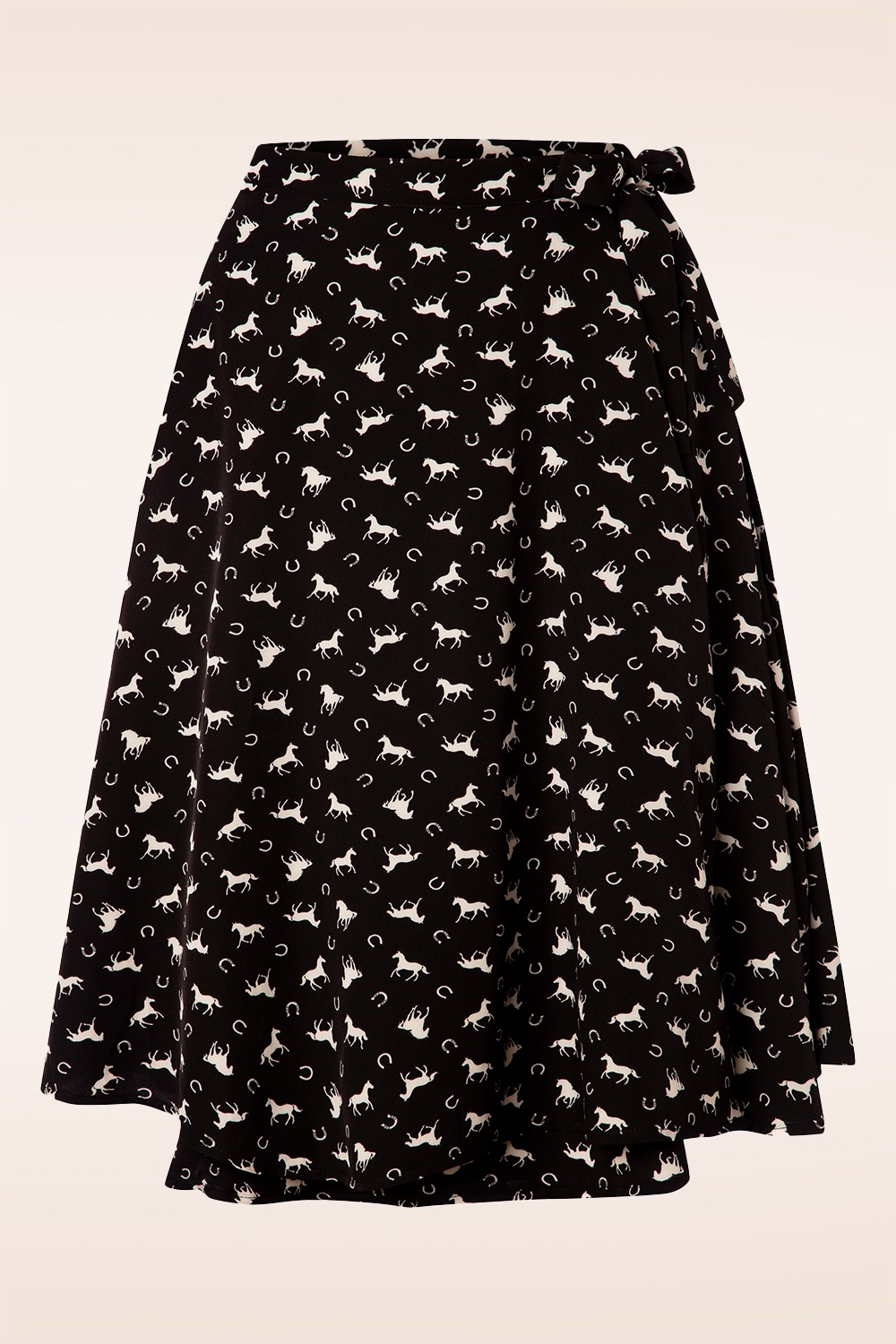 Banned Retro - Wild Horses wikkelrok in zwart