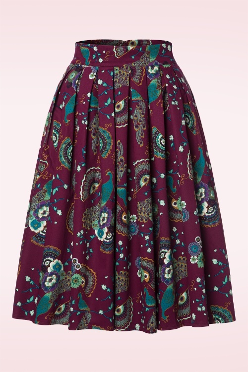 Banned Retro - Frankie Peacock swingrok in paars 2