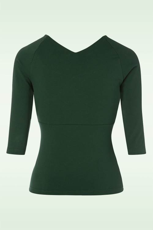 Banned Retro - Bettytop in donkergroen 2