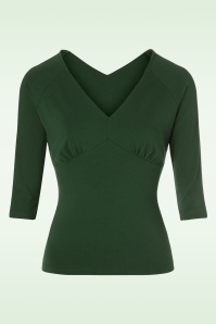 Banned Retro - Bettytop in donkergroen