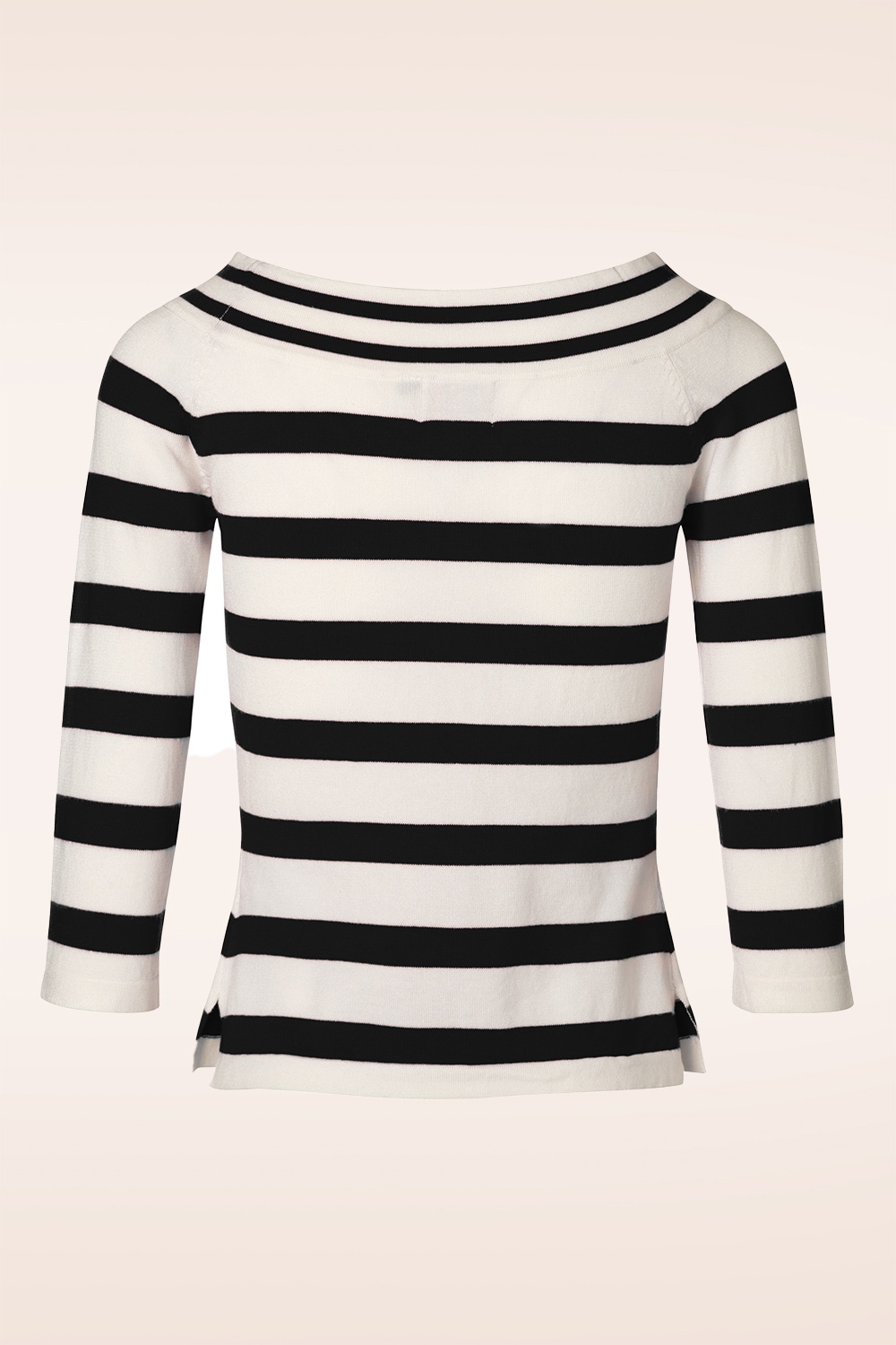 Banned Retro - Ahoi strepen top in zwart en wit 3