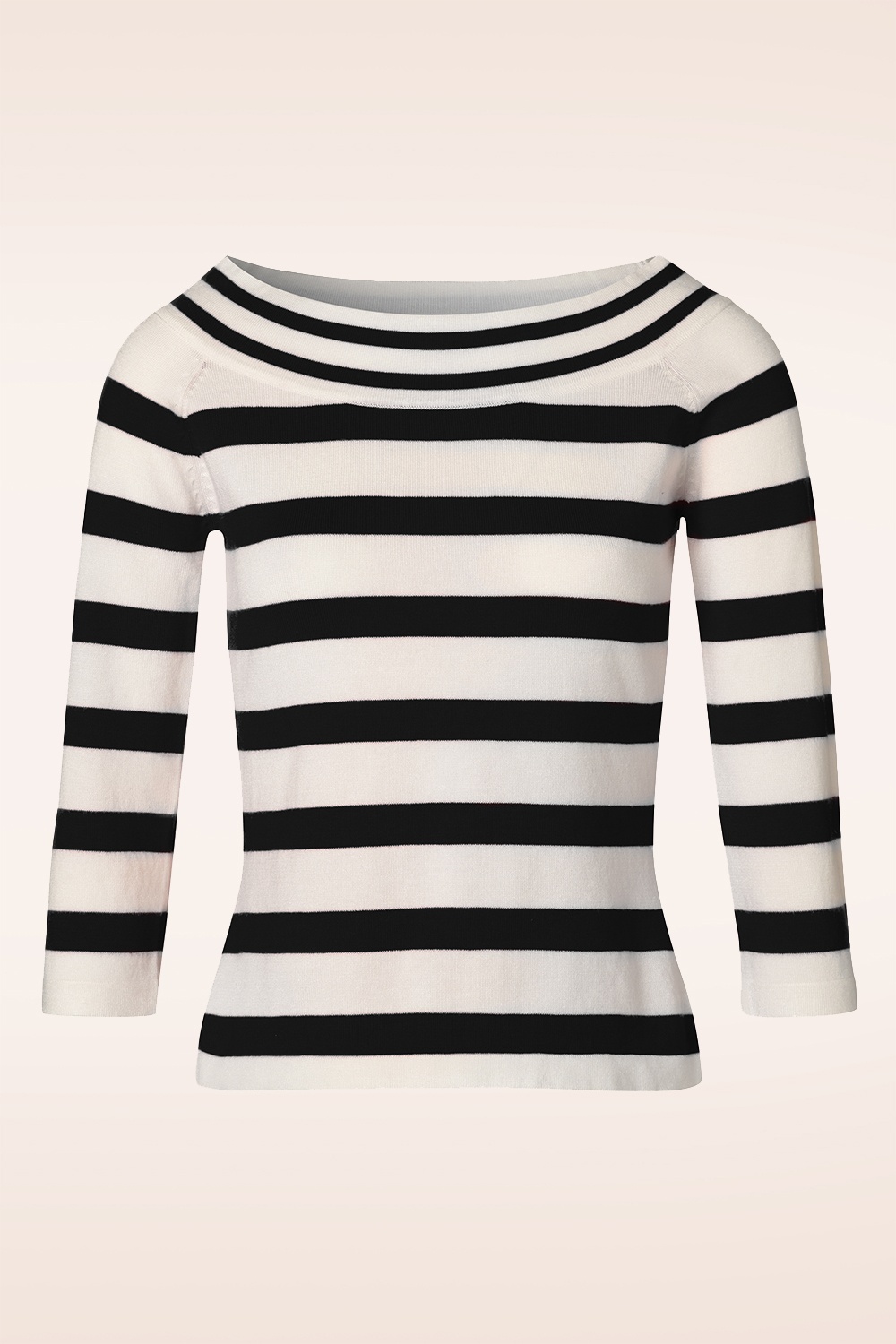 Banned Retro - Ahoi strepen top in zwart en wit