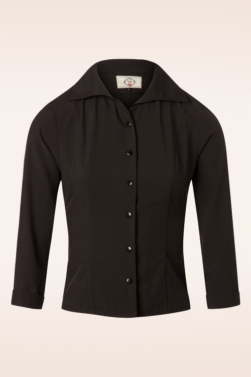 Banned Retro - Janineblouse in zwart 2
