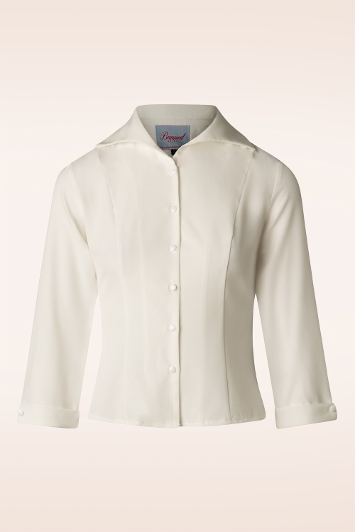 Banned Retro - Janine blouse in gebroken wit 2
